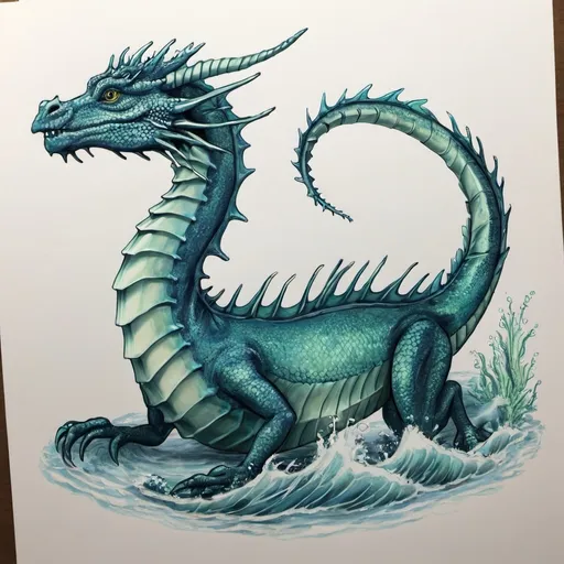 Prompt: drawn sea dragon