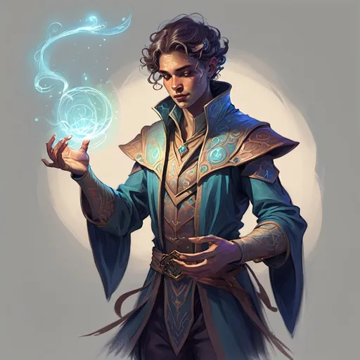 Prompt: color sketch of a fantasy person doing magic