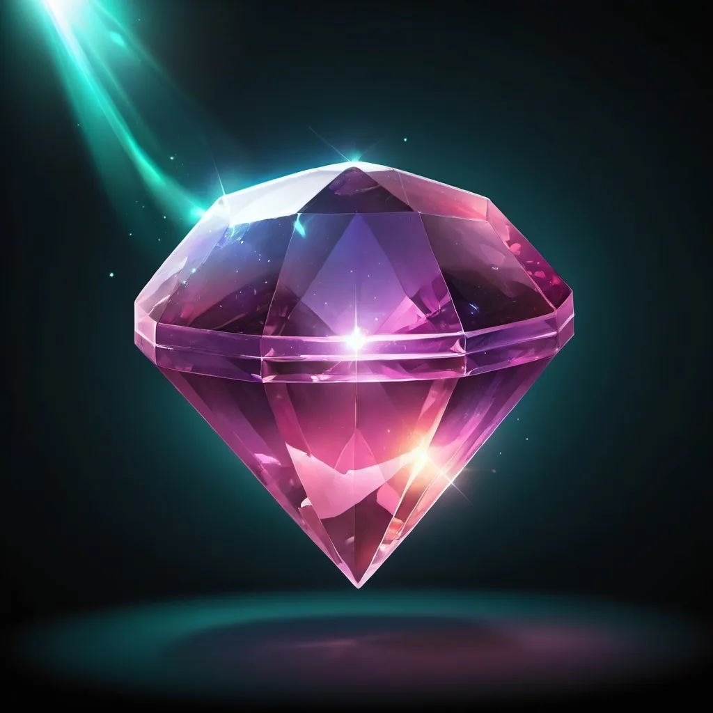 Prompt: glowing fantasy gem floating in the air