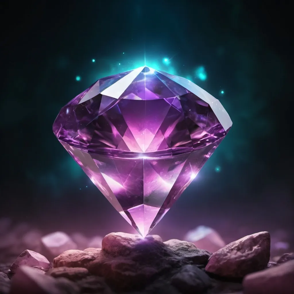 Prompt: glowing fantasy gemstone floating in the air