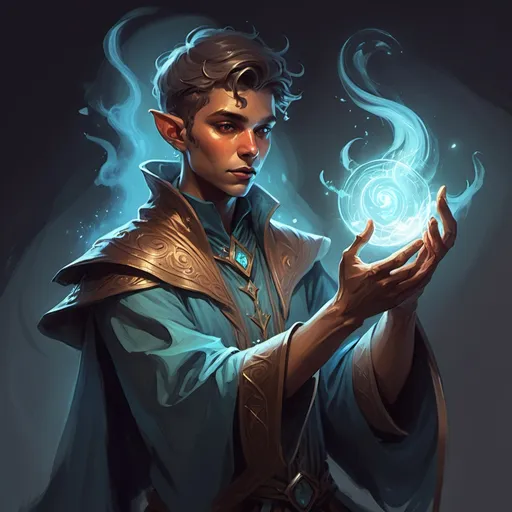 Prompt: color sketch of a fantasy person doing magic