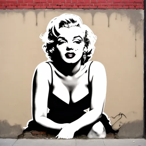 Prompt: marilyn monroe as a banksy

