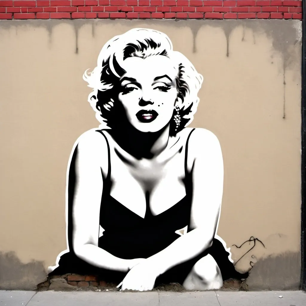 Prompt: marilyn monroe as a banksy

