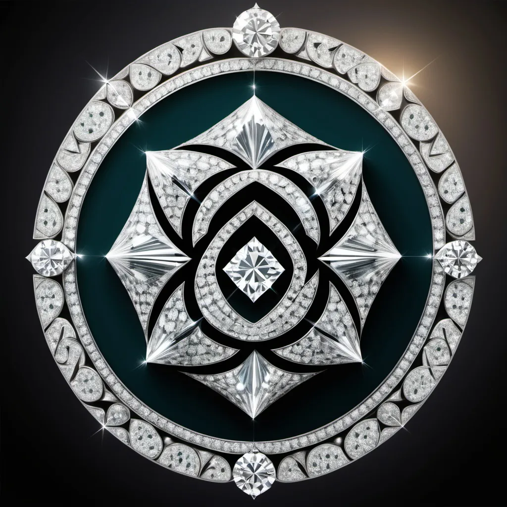 Prompt: my name " Syed Uzair Shah"  write in a centre of a circular  area cover around the diamond means the interior should be diamond made.

