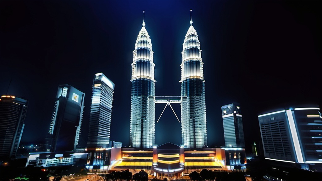 Prompt: malaysia's building with more to technology
 i want darker background
more futuristic cityscape