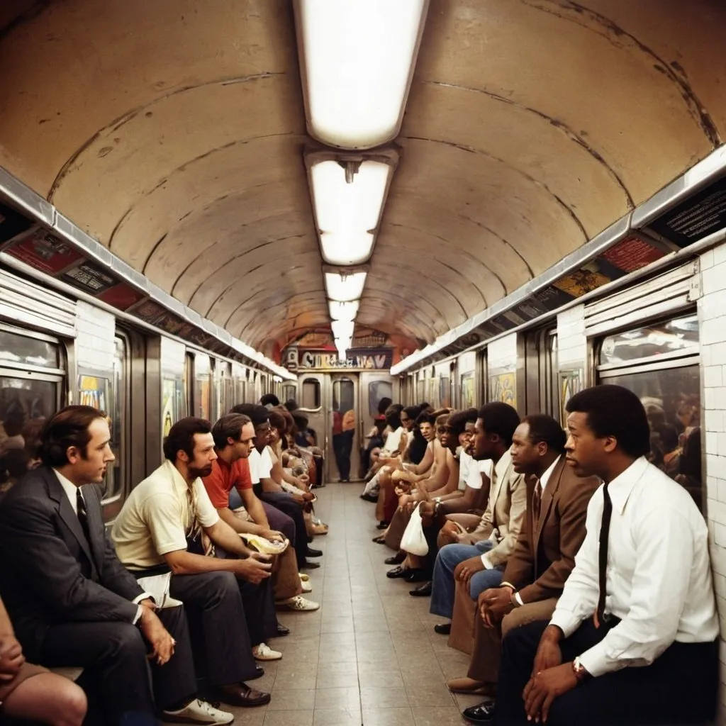 Prompt: subway in coney island
 in the 1970's



