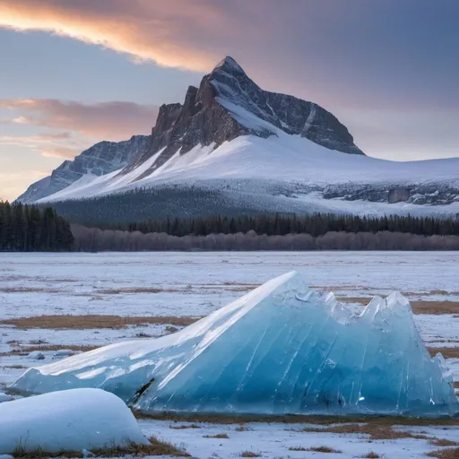 Prompt: meadow ice mountain 