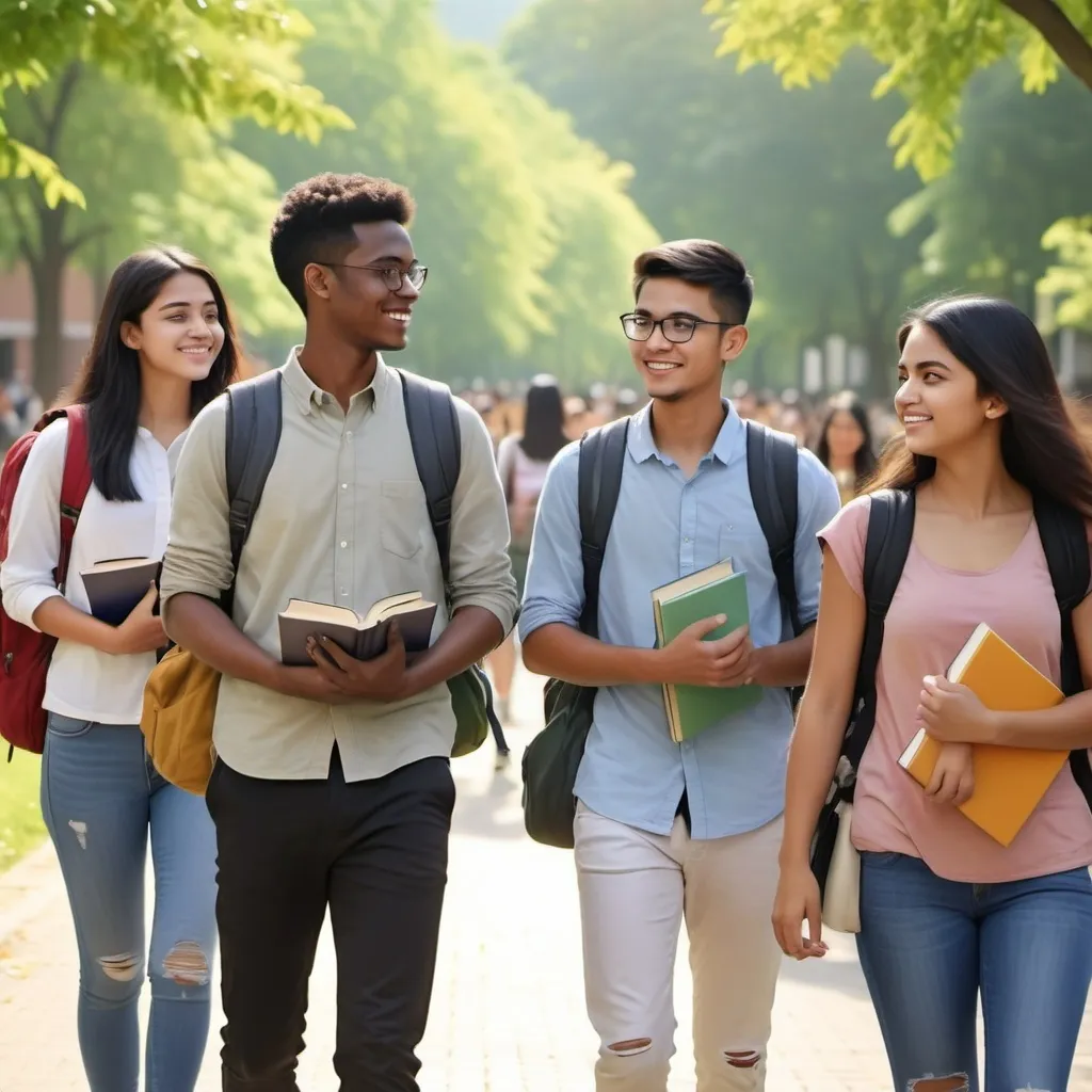 Prompt: students waiting to get a good opportunity for studying in abroad
