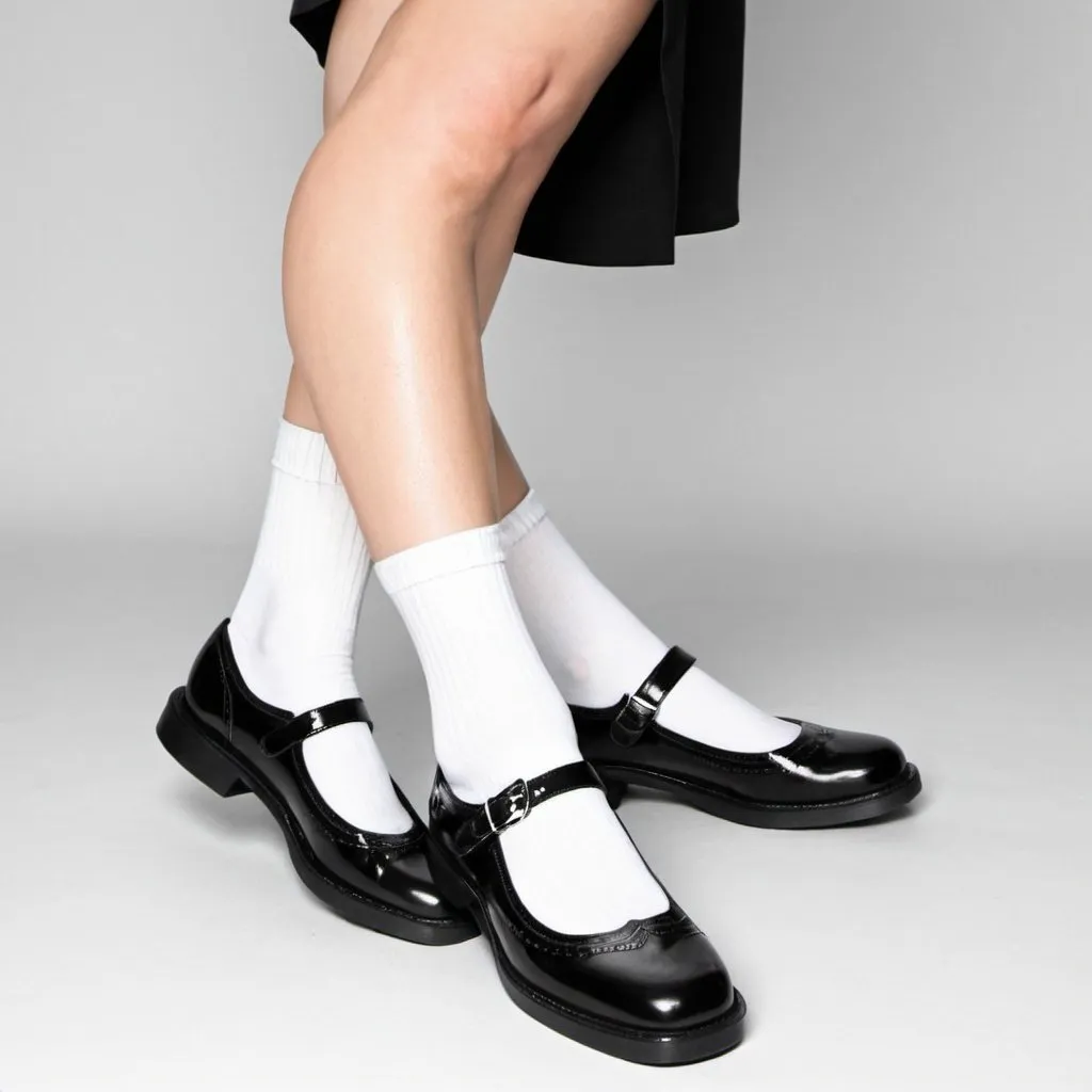 Black mary jane shoes white socks