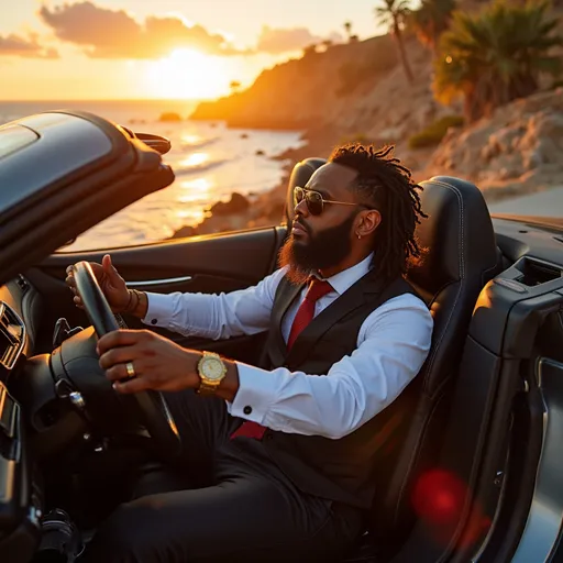 Prompt: @CeG7JhxuuS88xJqZcy9E Driving a Black maserati quattraporte 