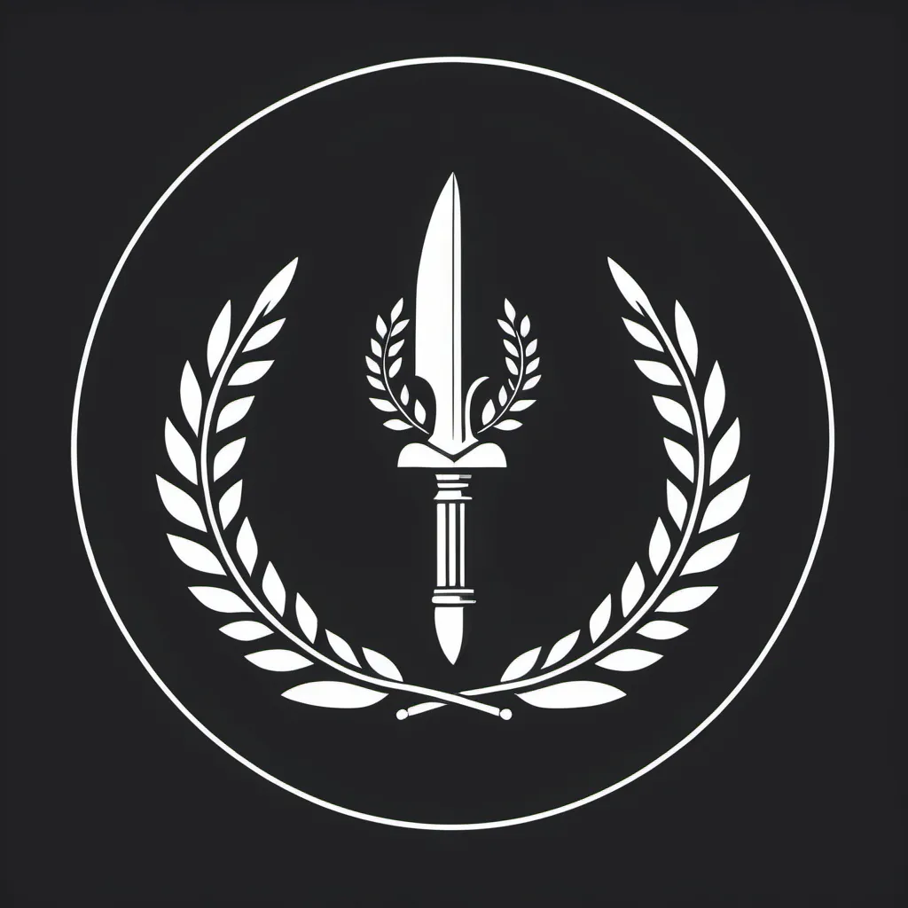 Prompt: A circular, minimalistic profile picture with a historically impressive theme. The background is a solid dark color, such as black or deep charcoal, creating a sleek and timeless look. At the center, a simple, iconic historical symbol: either a laurel wreath, a stylized ancient column, or a sword crossed with a quill, representing victory, historical foundations, and intellectual legacies. The symbol is geometric, sharp, and modern, outlined in gold or white to add contrast and elegance. The background includes a subtle aged texture, like parchment or stone, to evoke a sense of history. Optionally, incorporate the text 'L&L' or 'Legends & Legacies' in a clean, serif font below or subtly integrated into the design. The overall style is minimalistic, clean, and professional.