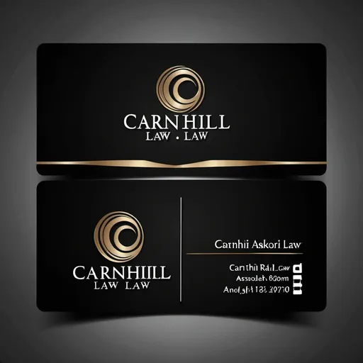 Prompt: I wish to create artwork for a name card. The background should be pure black. 

The name of my company is Cairnhill Law LLC. My name is Ashok Kumar Rai, and my job title is Associate Director.