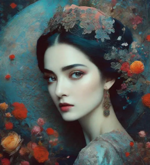Prompt: The gorgeous lady with mysterious eyes, she is full of pretty dreams art by Rimel Neffati, Kim Keever, Veronika Pinke, Erik Madigan Heck. intricate beautiful ultra detailed, high definition, fantastic view. 3d, intricate details, volumetric lighting