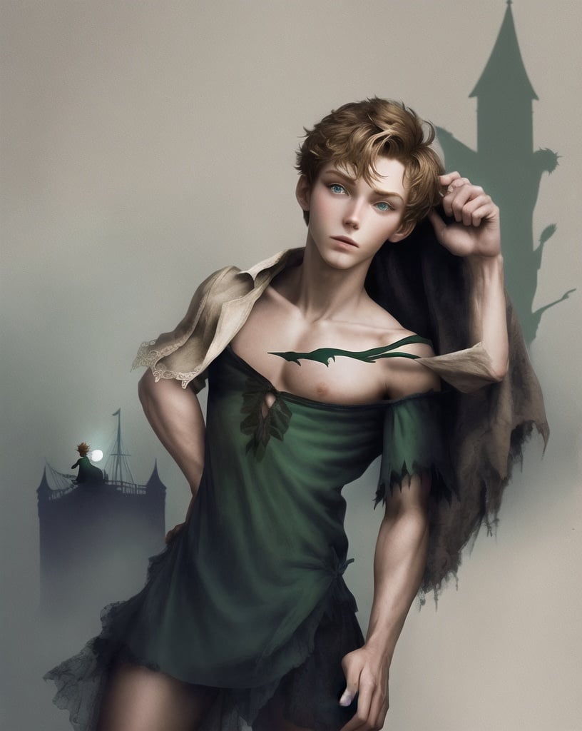 Prompt: a model with peter pan



