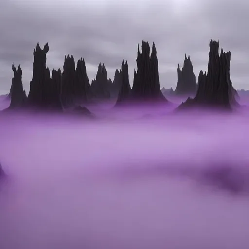 Prompt: a realm beyond our universe, the only light is that of dim purple rifts in the background far away, a void, space, heat death of the universe, in space, no ground, a vague eerie mist of purple stuff, realistic