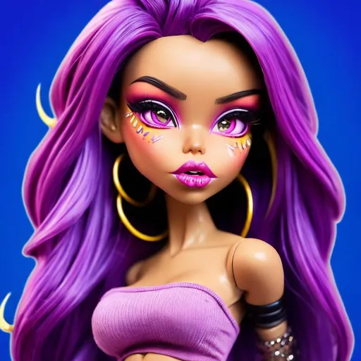 Prompt: Bratz cartoon photo, vibrant and colorful, high quality, detailed facial features, stylish outfits and accessories, fashionable makeup and hairstyles, 3D rendering, bright and lively, doll-like aesthetic, urban city background, sassy and confident poses, 4k, colorful, detailed facial features, stylish, 3D, vibrant, urban, doll-like aesthetic, confident poses, high quality, lively, fashionable, big eyes, big lips