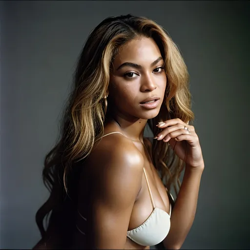Prompt: 25years old Beyoncé, long hair, 90s vouge magazine photography style, 
