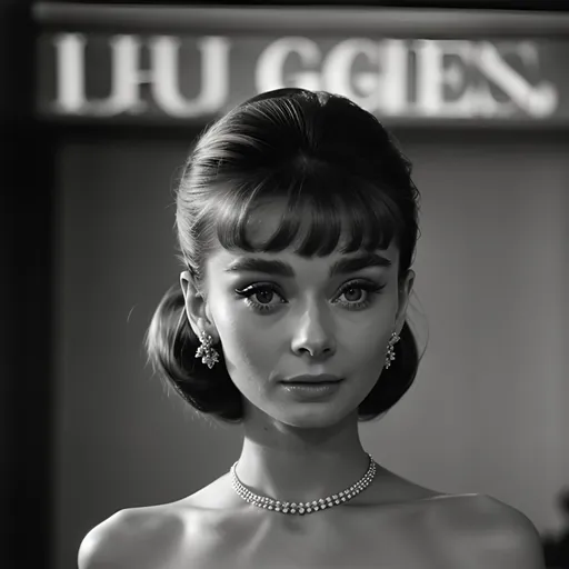 Prompt: 25years old Audrey Hepburn, long hair, 90s vouge magazine photography style (Photographed by Steven Meisel, US Vogue, December 1989)