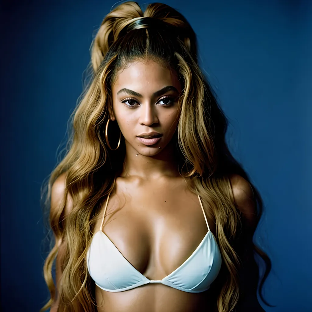 Prompt: 25years old Beyoncé, long hair, 90s vouge magazine photography style, 