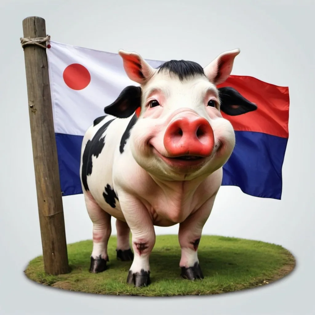 Prompt: animal farm connect to taiwan flag