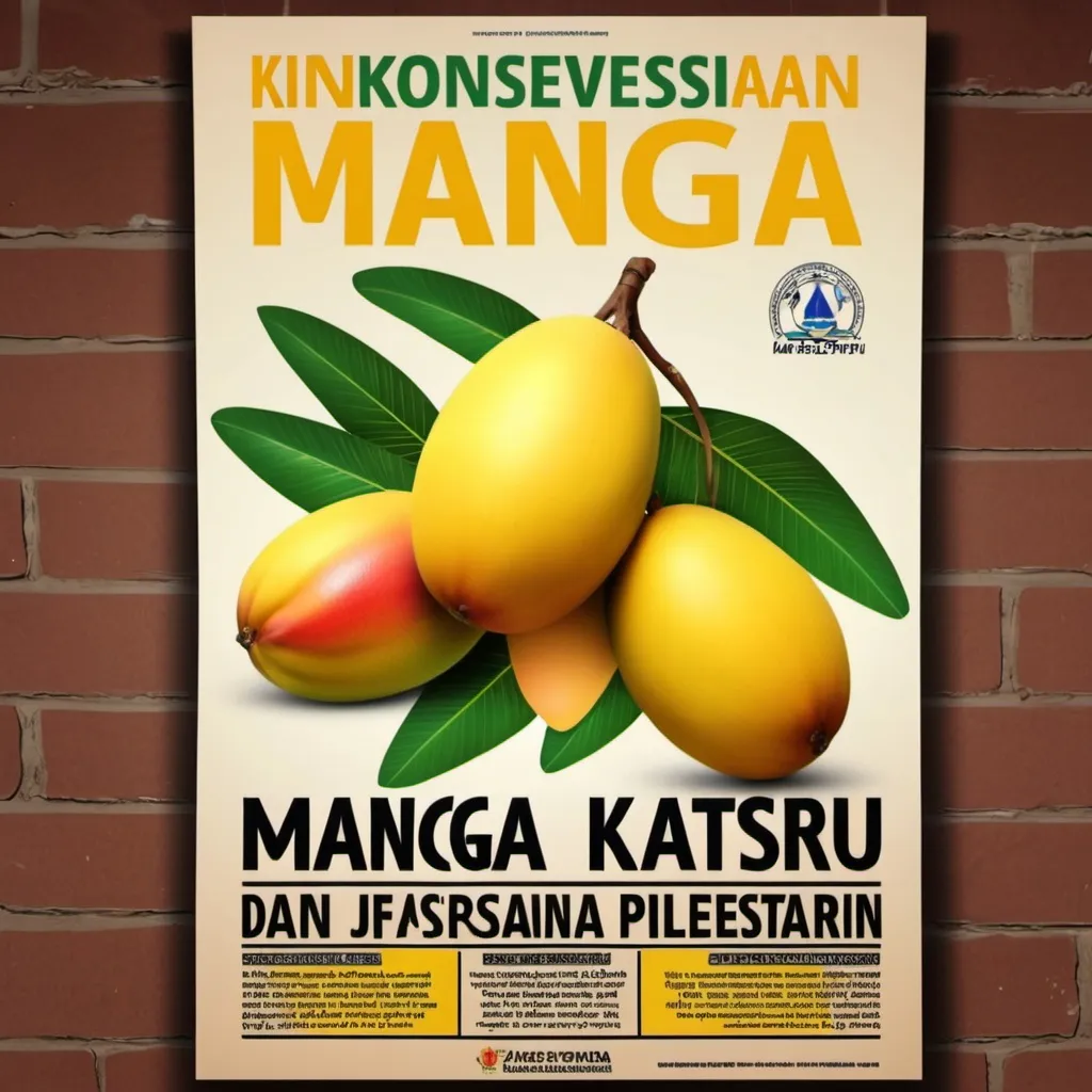 Prompt: Buatkan poster Konservasi dan pelestarian mangga kasturi