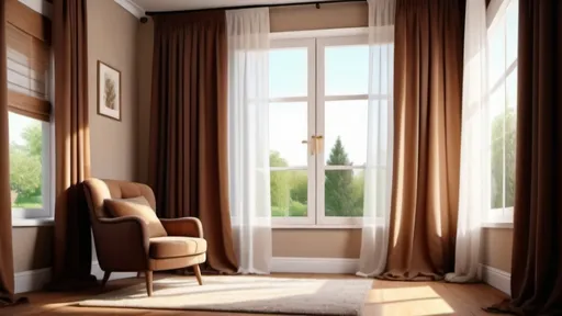Prompt: Ultra-realistic wide window with false ceiling moving curtains, a view of houses and gardens, detailed interior, with a confortable armchair, high quality, photo realistic, hight contrast, extremely detailed, natural lighting, serene atmosphere, realistic textures, detailed fabric movement, professional, detailed interior, warm tones in natural colors and brown, peaceful ambiance, 4k, ultra-detailed, realistic, detailed curtains, realistic lighting
