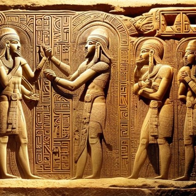 Prompt: The Anunaki called Enki creating the A-dam in the E-den.