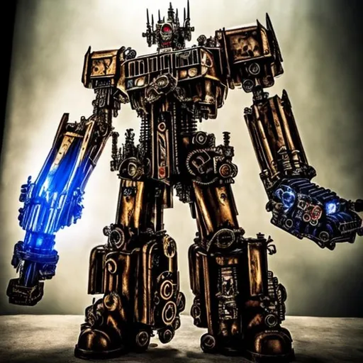 Prompt: steampunk optimus prime