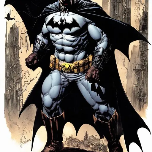 Prompt: Batman is the essence of rage & hatred.  steampunk 