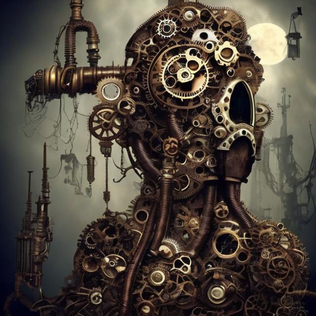 Prompt: a trypophobia sufferers nightmare. steampunk