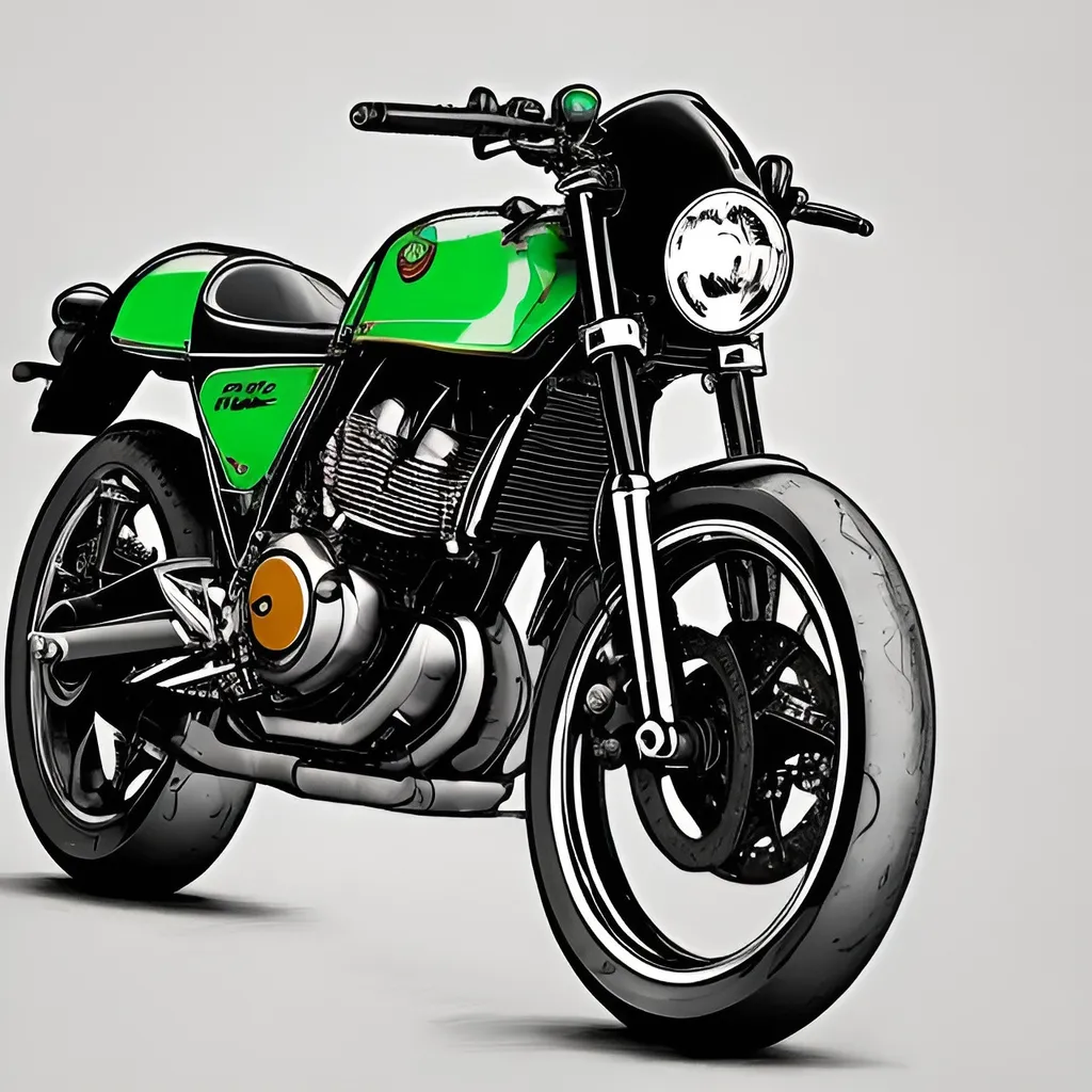 Cafe Racer Motorcycle Fine Art · Creative Fabrica