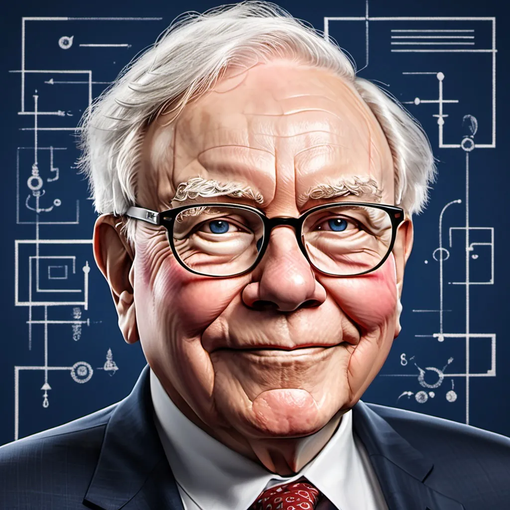 Prompt: Warren Buffet Blueprint Theme page profile picture for instagram
