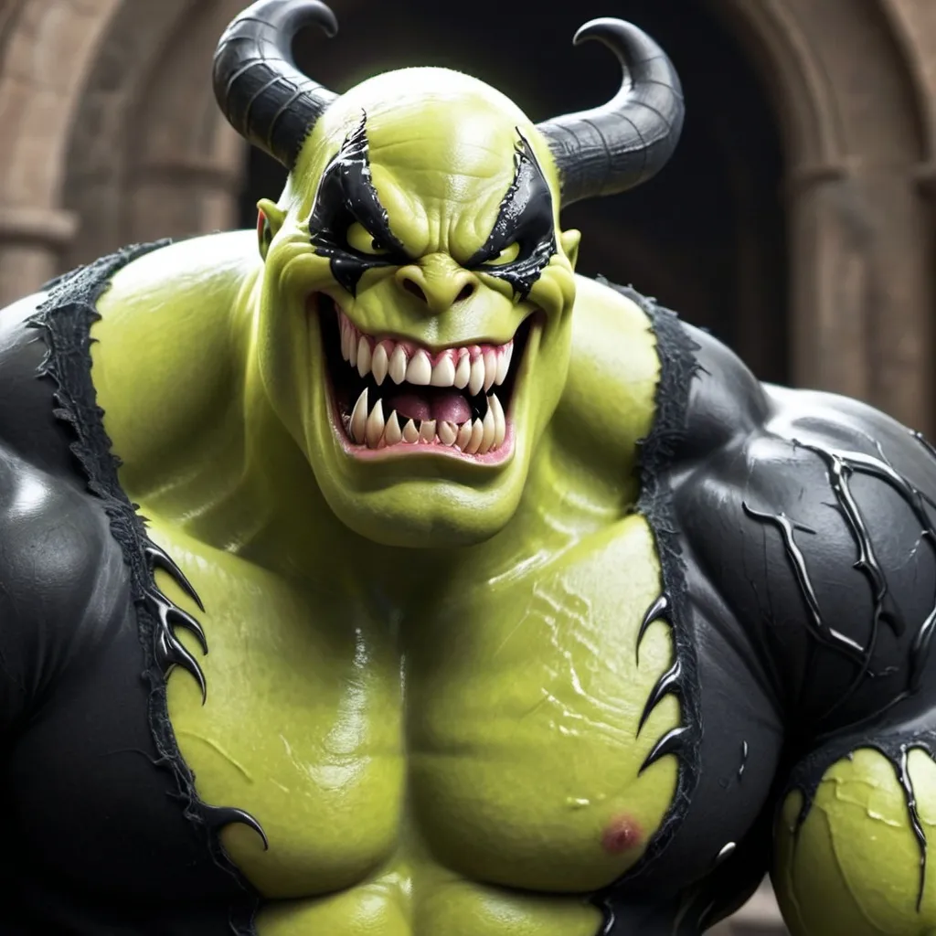 Prompt: Venom as shrek 