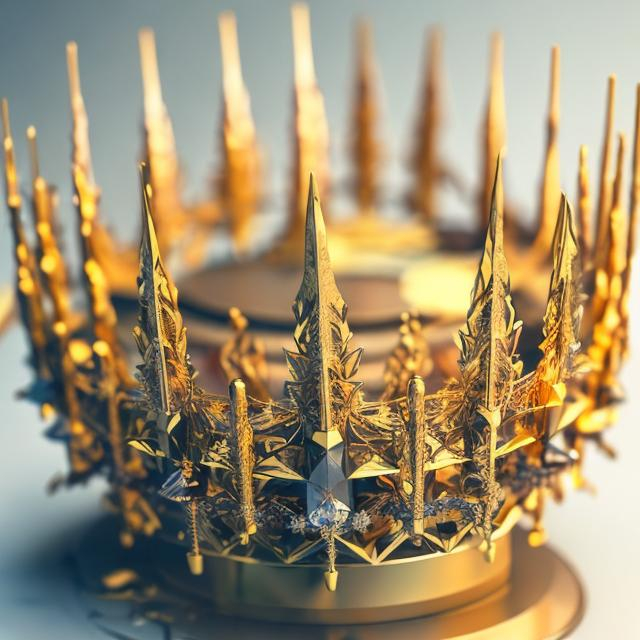 Prompt: Futuristic, king's crown, gold in color