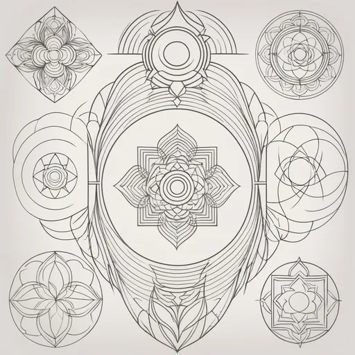 Prompt: zen geometric designs. create just outlines, no color or shading
