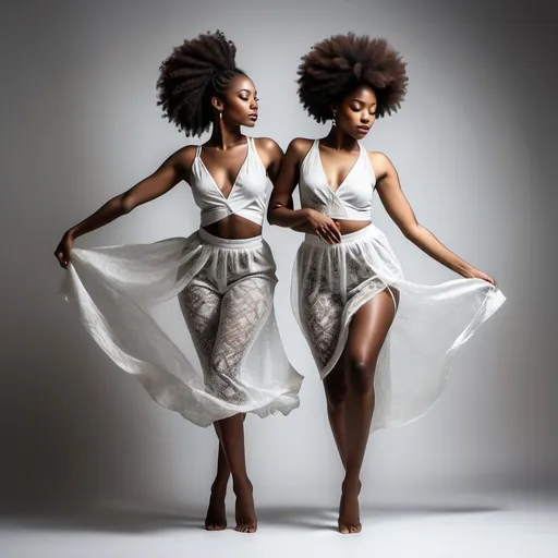Prompt: double exposure, dynamic, full body standing in a proud, regal pose and position, hyper detailed, hyper realistic, ghost effect, afrocentric, beautiful dark skin nubian young women, dancing





