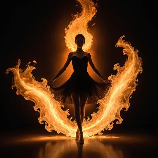 Prompt: 
The flame is the central focus, its warm, golden light filling the frame. The edges of the flame are delicate, with gentle wisps of fire that seem to be dancing in the air.

Shadows playfully dance around the flame, like dark, ethereal ballerinas. The shadows are cast by the surrounding environment, but they appear to be moving, as if alive. Some shadows are dark and defined, while others are soft and feathery.

In the heart of the flame, a bright, molten core glows with an intense, fiery light. The core is surrounded by a halo of warm, golden light that gradually fades into the darkness.

The background is a deep, rich black, which makes the flame and shadows stand out even more. The overall effect is mesmerizing, as if the viewer is being drawn into the flame's warm, golden depths.

The shadows add a sense of mystery and dynamism to the image, while the flame itself represents passion, warmth, and energy. The close-up perspective creates a sense of intimacy, as if the viewer is experiencing the flame's heat and light firsthand.