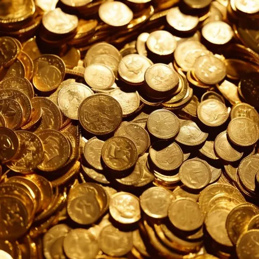 Prompt: background of gold coins and treasure