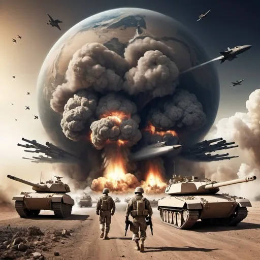 Prompt: Imagine the future of the world if American make a big war, 