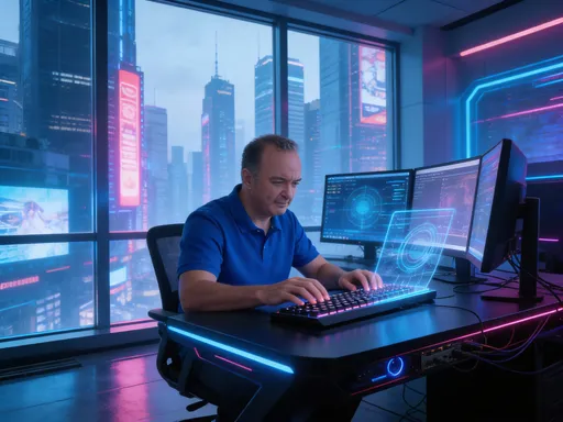 Prompt: @mEVU8I1m86CvfkCZdqa5 is typing very strongly in a top-notch computer in a building with a cyberpunk environment.