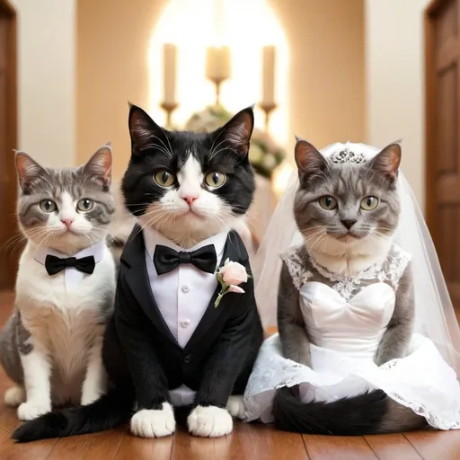 Prompt: casamento de gatos
