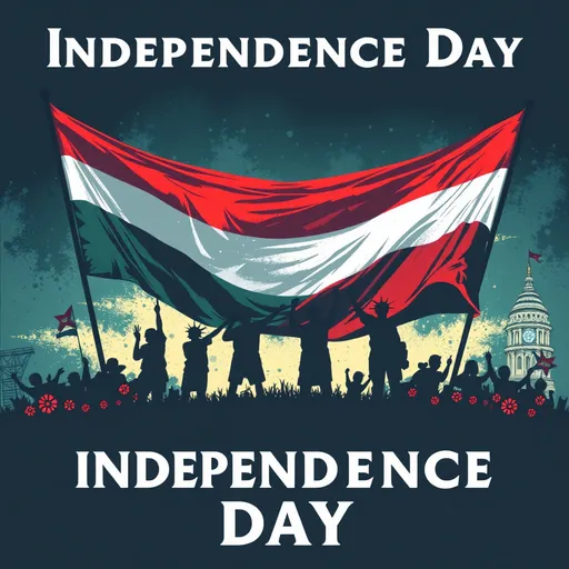 Prompt: Independence day poster with unity