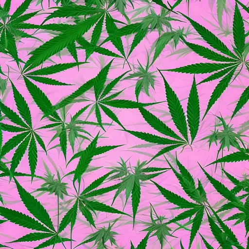 Prompt: create a background with cannabis integrated. vibrant colours using pink