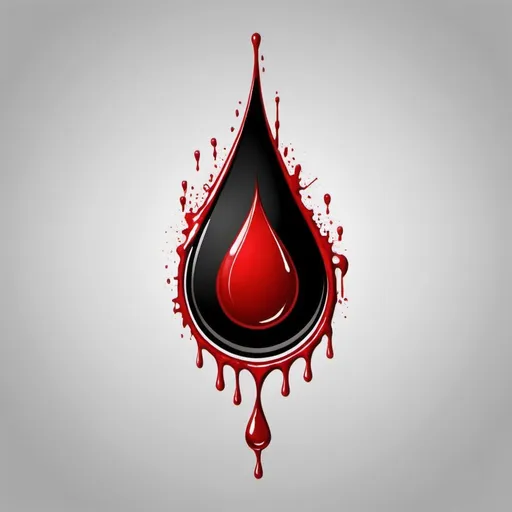 Prompt: tear drop covered in blood logo

