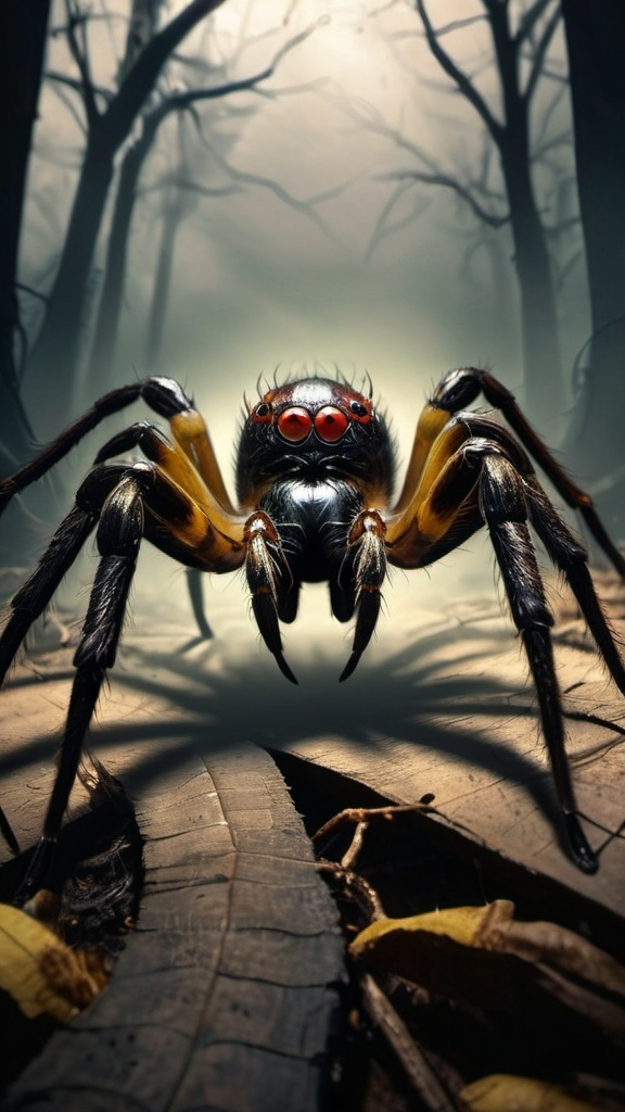 Prompt: Prey in the claws of a large bee spider , digital art