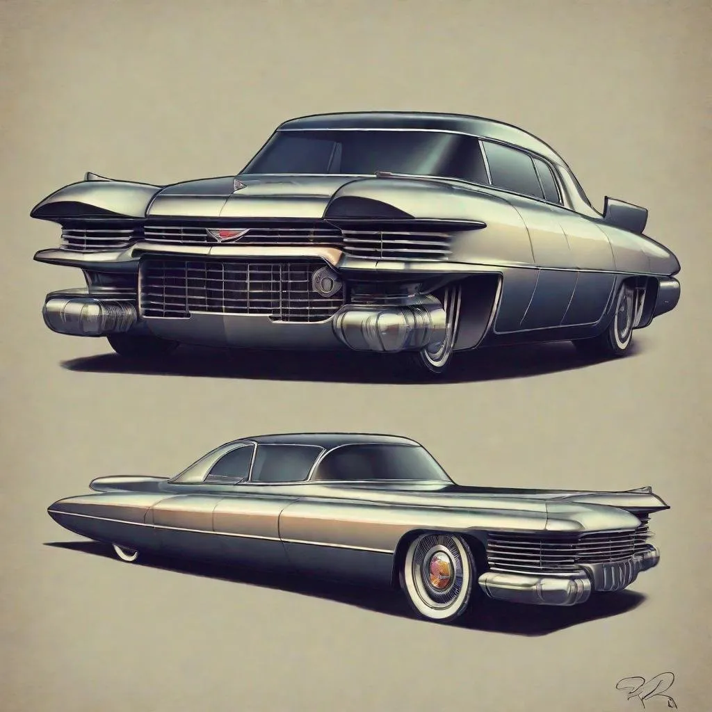 Prompt: Future retro Cadillac  