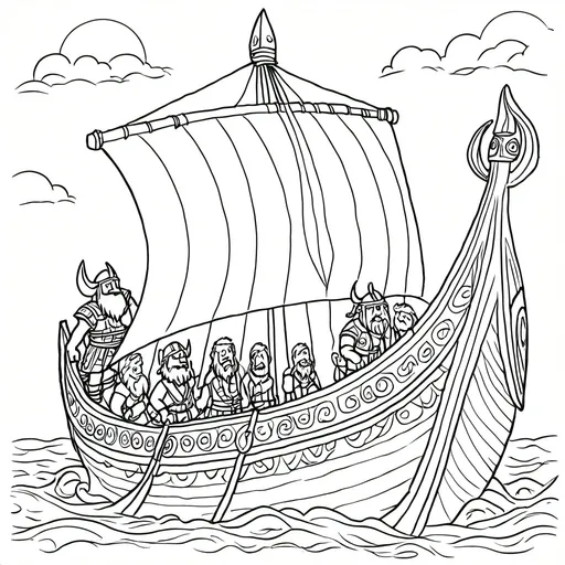 Prompt: Viking father building a viking ship