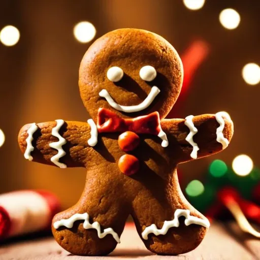 Prompt: Gingerbread man sings