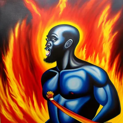 Prompt: Oil painting of a killing phyco glory zimbosf Ubehdhdb man killing a man