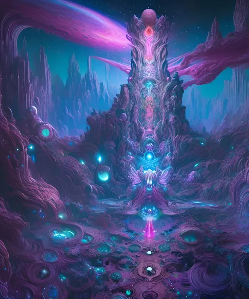 Prompt: Cosmic fantasy dreamscape, glowing, hyper detailed, 